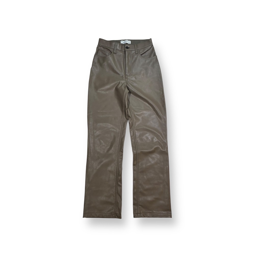 EUC Abercrombie & Fitch 90s Straight Ultra High Rise Faux Leather Pants 25/0s‎